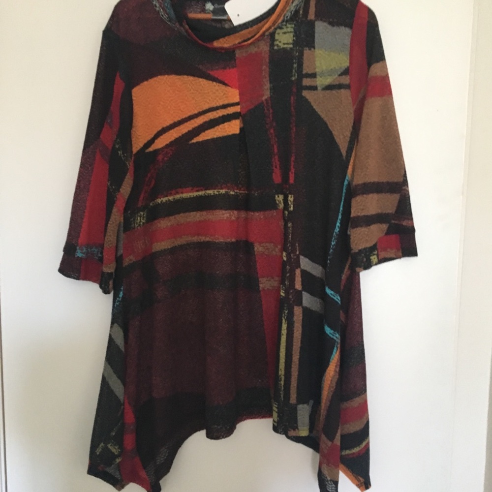 NWT XL Dance Inc. Cowl Tunic Funky Fun Posh